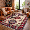 Beige Color Kazak Rug 3' 11" x 5' 8" ft / 120 x 172 cm - No. R37399