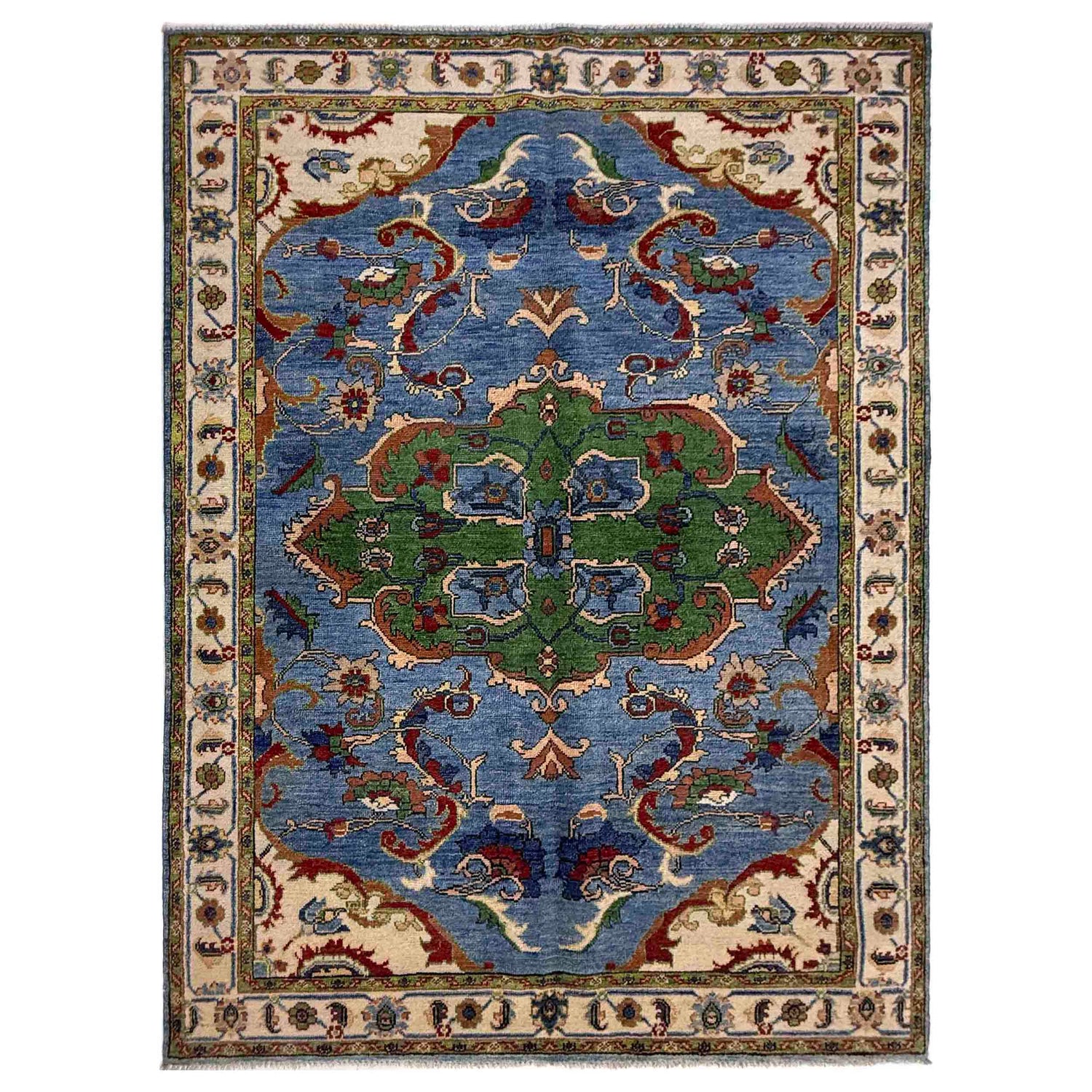 Hand knotted Kazak Carpet 5' 1" x 7' 1" ft / 156 x 215 cm - No. R37403