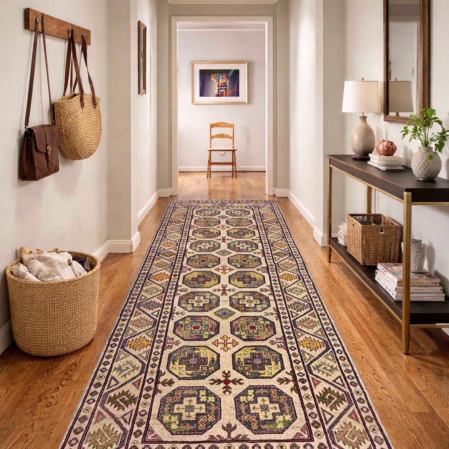 Authentic Oriental Waziri Runner Carpet  3' 3" x 9' 9" ft / 99 x 298 cm - No. R37407