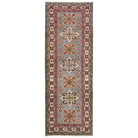 Grey Color Kazak Runner Rug 2' 2" x 6' 1" ft / 65 x 186 cm - No. R37408