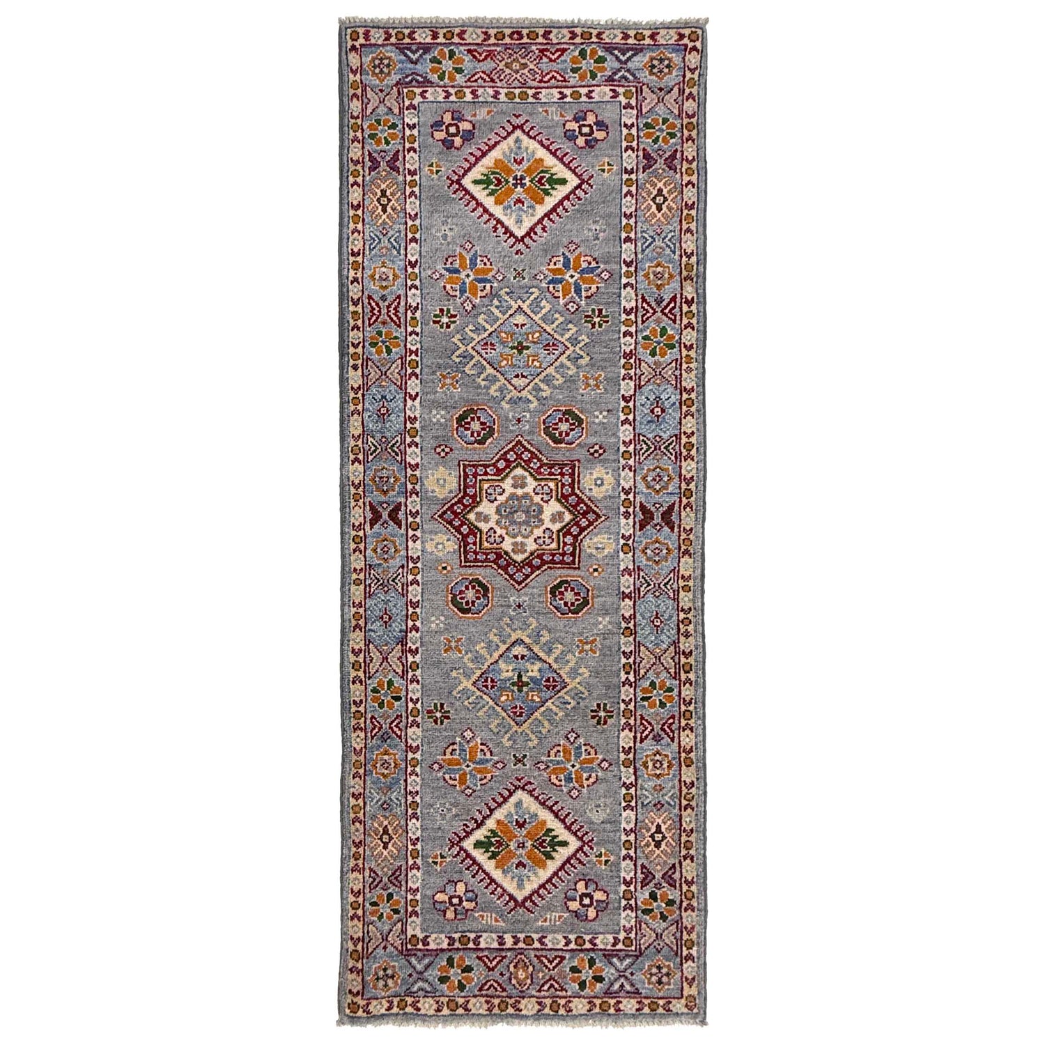 Hand knotted Kazak Runner Rugs 1' 10" x 5' 9" ft / 57 x 175 cm - No. R37409