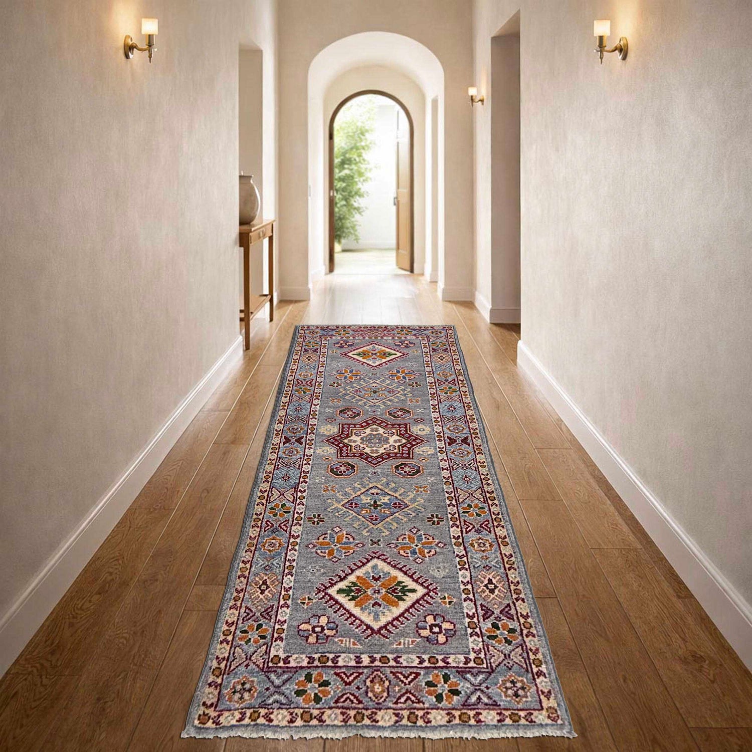 Hand knotted Kazak Runner Rugs 1' 10" x 5' 9" ft / 57 x 175 cm - No. R37409