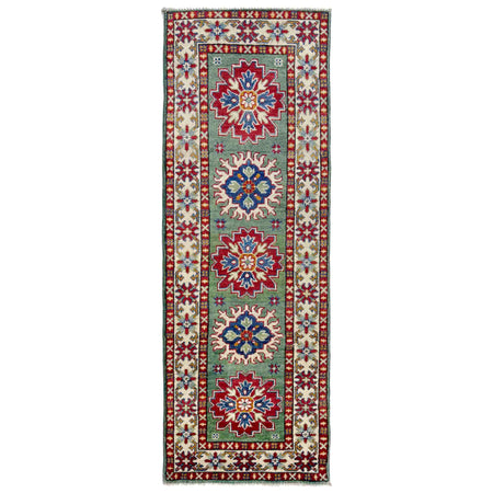 Hand Knotted Kazak Oriental Runner Rug 2' 0" x 6' 1" ft / 61 x 185 cm - No. R37412