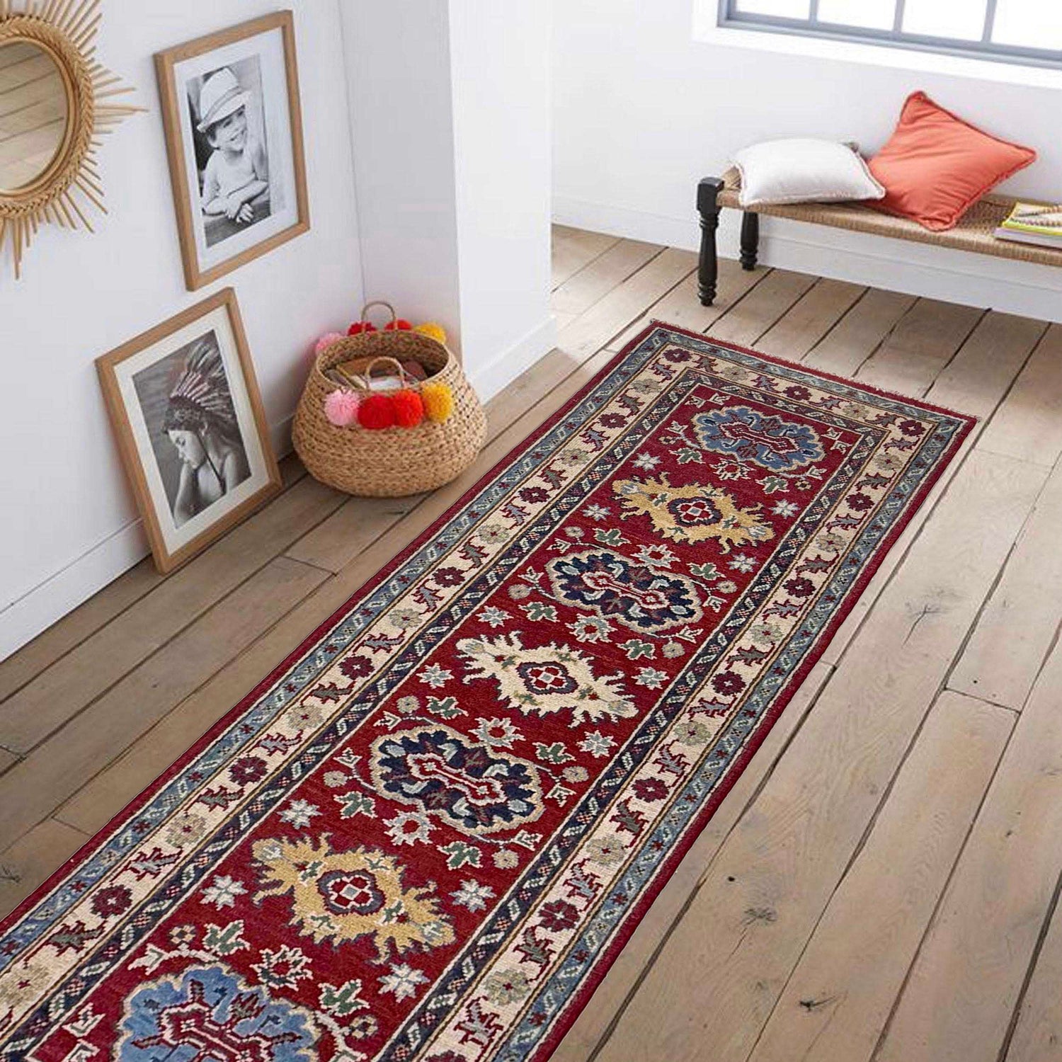 Handmade Kazak Area Runner Rug 2' 0" x 5' 10" ft / 60 x 179 cm - No. R37417