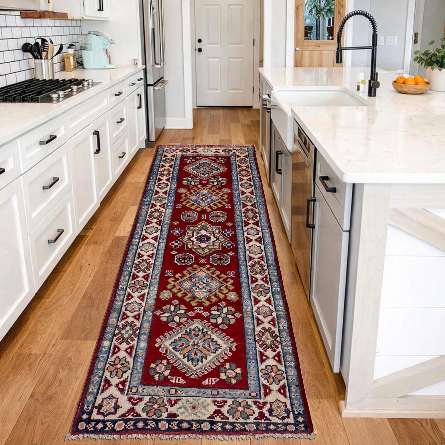 Oriental Kazak Runner Rug 1' 10" x 5' 1" ft / 56 x 156 cm - No. R37420