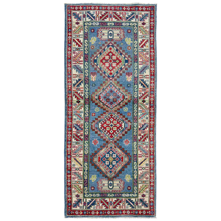 Hand knotted Kazak Runner Carpet 2' 7" x 6' 7" ft / 78 x 201 cm - No. R37421