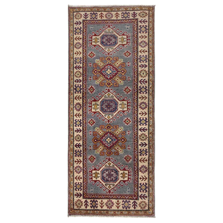 Hand Knotted Kazak Oriental Runner Rug 2' 6" x 6' 4" ft / 76 x 193 cm - No. R37424
