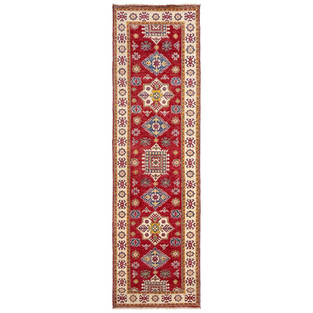 Hand knotted Kazak Runner Carpet 2' 6" x 9' 11" ft / 77 x 303 cm - No. R37426