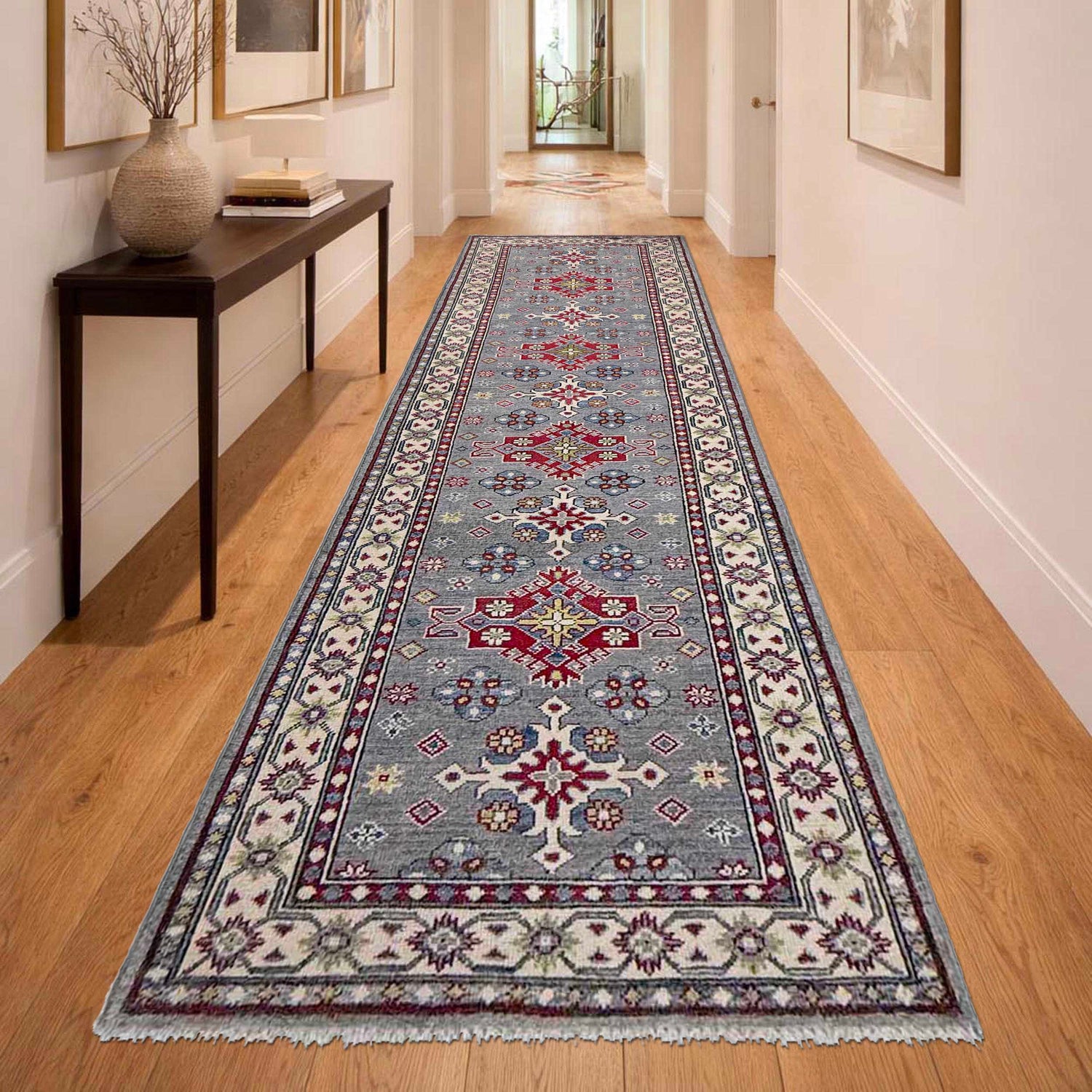 Hand knotted Kazak Runner Rugs 2' 8" x 9' 6" ft / 82 x 290 cm - No. R37433