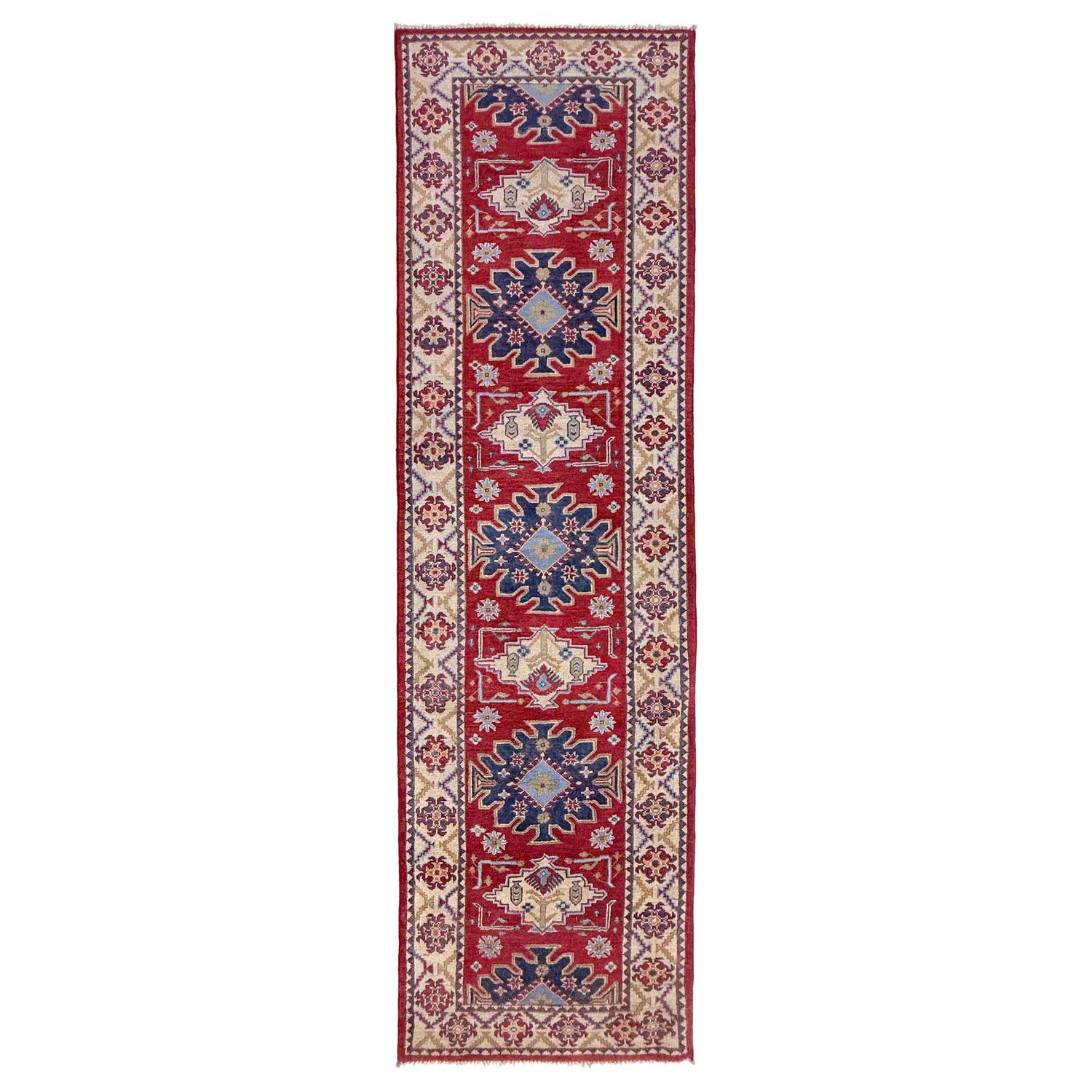 Hand knotted Kazak Runner Carpet 2' 9" x 9' 9" ft / 83 x 297 cm - No. R37435