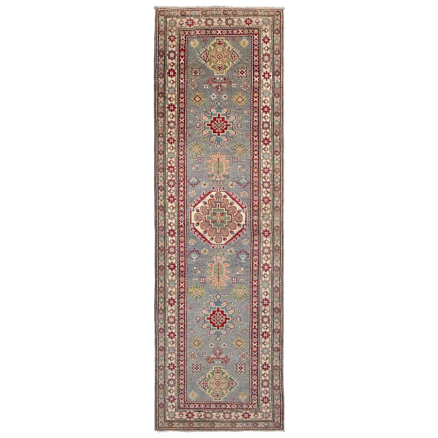 Handmade Kazak Area Runner Rug 2' 7" x 9' 7" ft / 79 x 292 cm - No. R37439