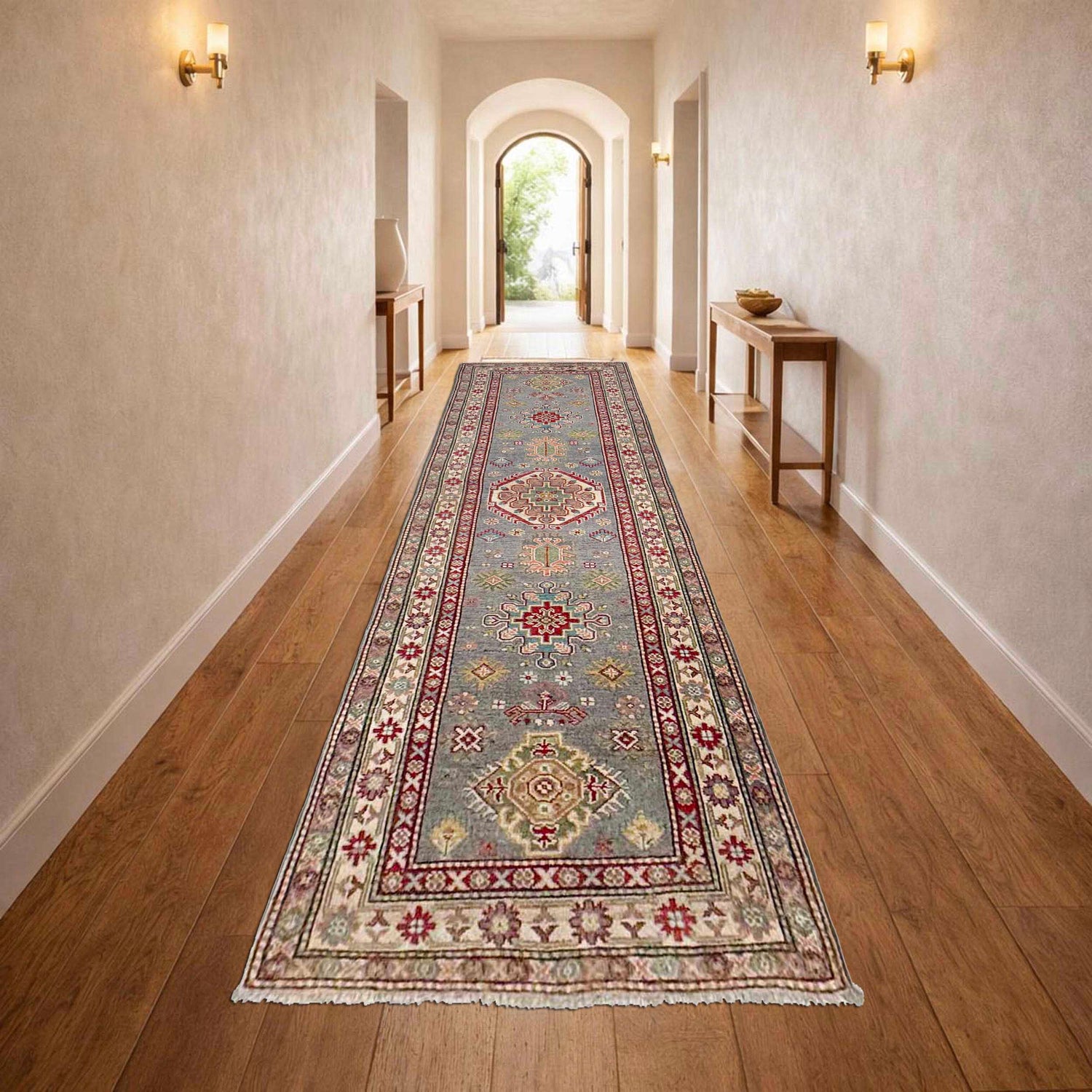 Handmade Kazak Area Runner Rug 2' 7" x 9' 7" ft / 79 x 292 cm - No. R37439