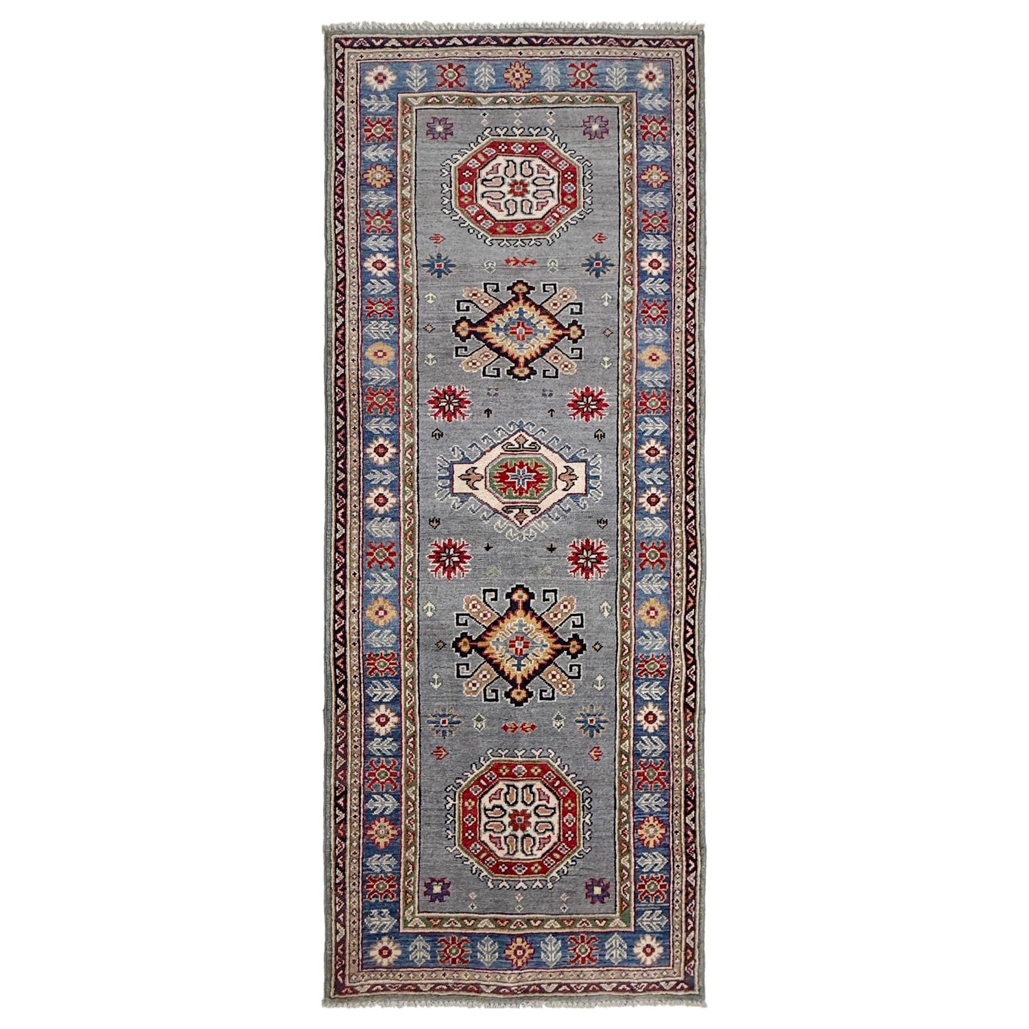 Hand knotted Kazak Runner Rugs 2' 9" x 7' 9" ft / 83 x 236 cm - No. R37440