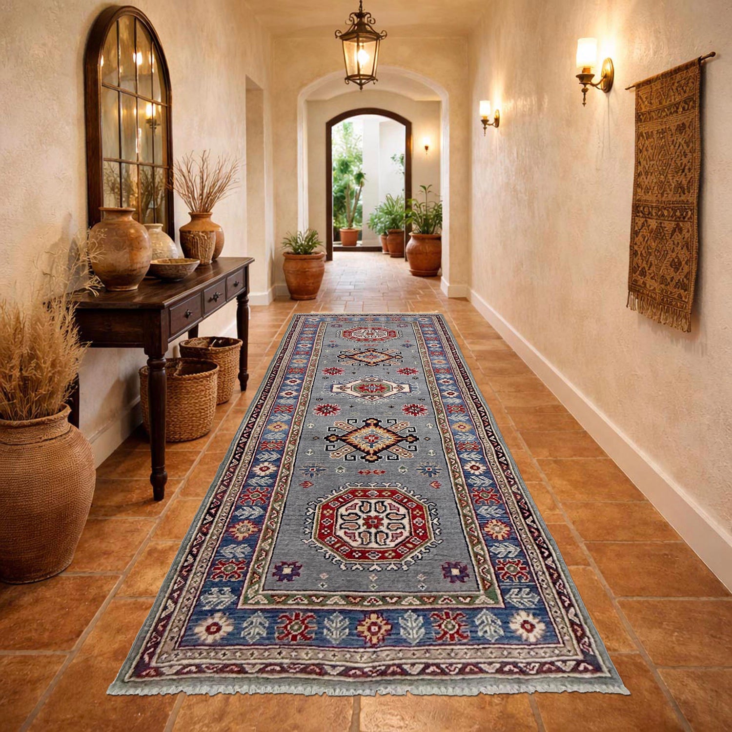 Hand knotted Kazak Runner Rugs 2' 9" x 7' 9" ft / 83 x 236 cm - No. R37440