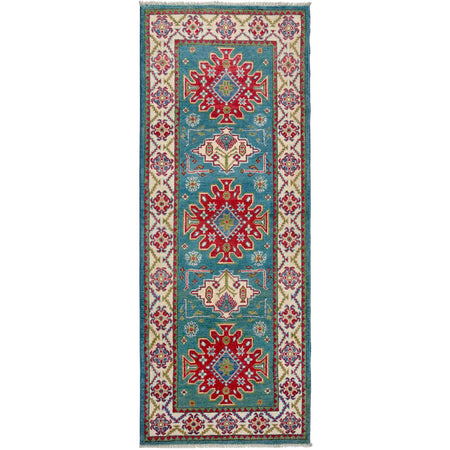 Hand Knotted Kazak Oriental Runner Rug 2' 7" x 6' 2" ft / 79 x 187 cm - No. R37441