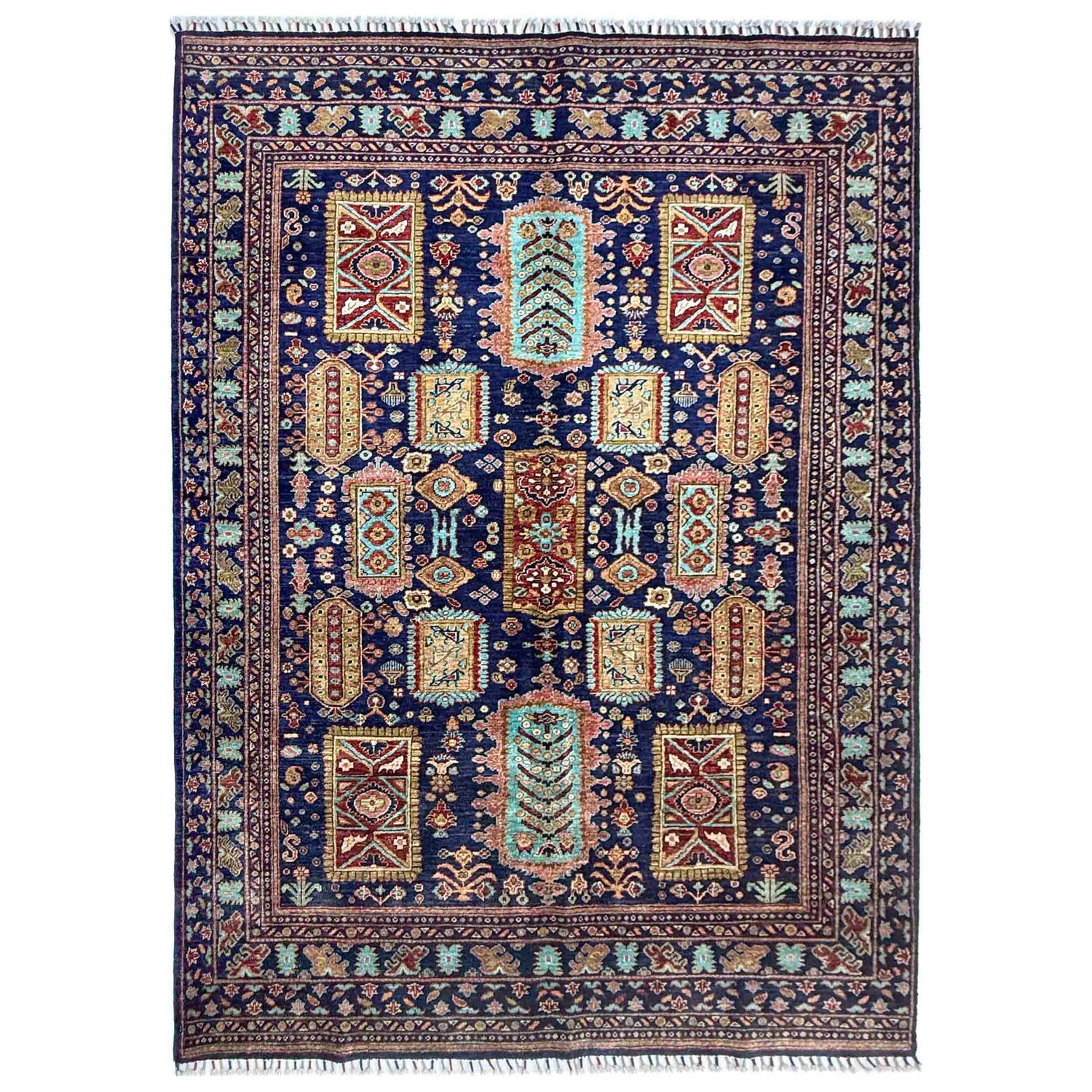 Premium Hand Knotted Kazak Rug 5' 6" x 7' 10" ft / 168 x 238 cm - No. R37462