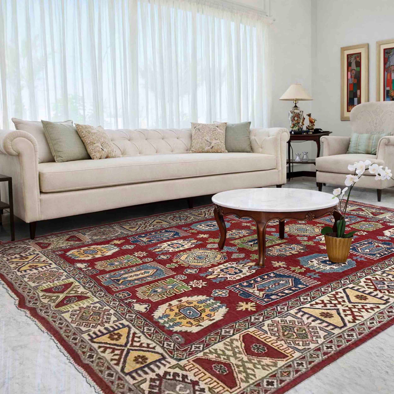 Oriental Kazak Rug 6' 6" x 10' 1" ft / 198 x 308 cm - No. R37469