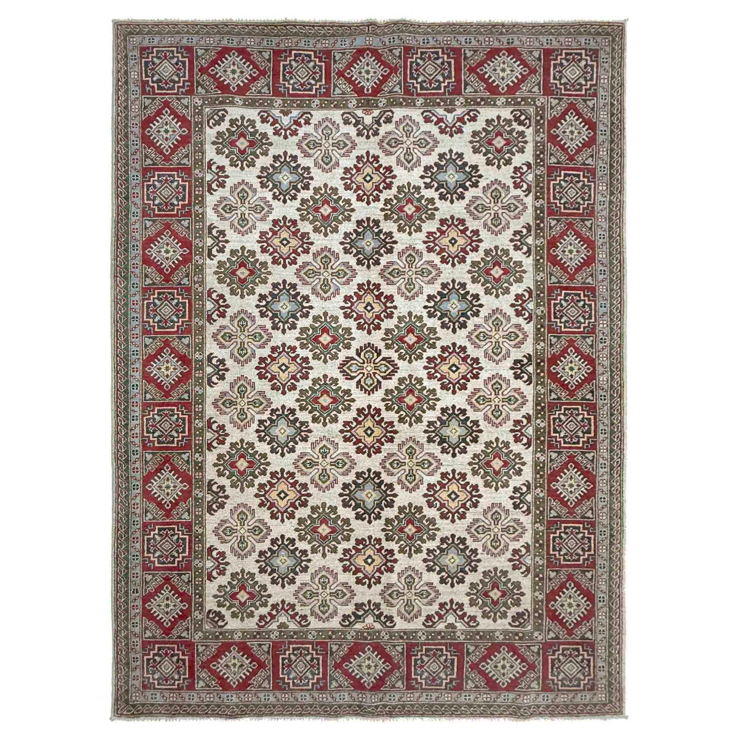 Beige Color Kazak Runner Rug 6' 0" x 9' 1" ft / 184 x 277 cm - No. R37471