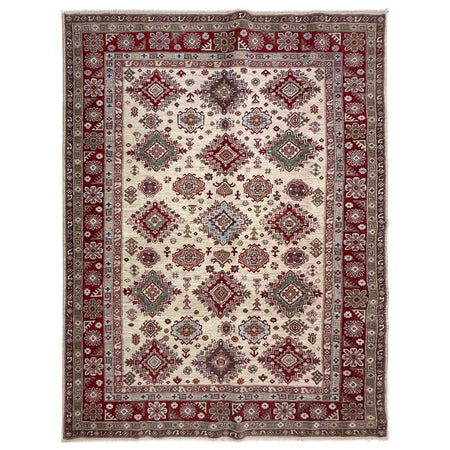 Hand Knotted Kazak Oriental Rug 6' 7" x 9' 5" ft / 200 x 287 cm - No. R37474