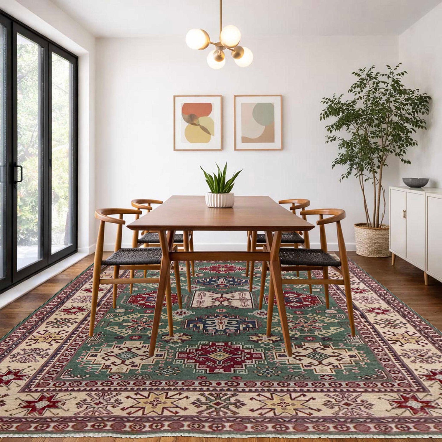 Handmade Kazak Area Rug 5' 9" x 9' 4" ft / 176 x 285 cm - No. R37478