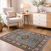 Handmade Kazak Area Rug 3' 3" x 4' 9" ft / 100 x 146 cm - No. R37481
