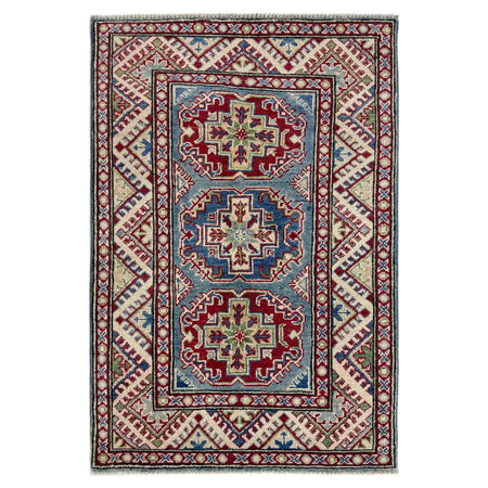 Hand Knotted Kazak Oriental Rug 2' 7" x 4' 0" ft / 80 x 123 cm - No. R37489