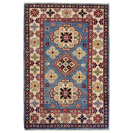 Blue Color Kazak Rug 2' 7" x 4' 3" ft / 78 x 130 cm - No. R37495