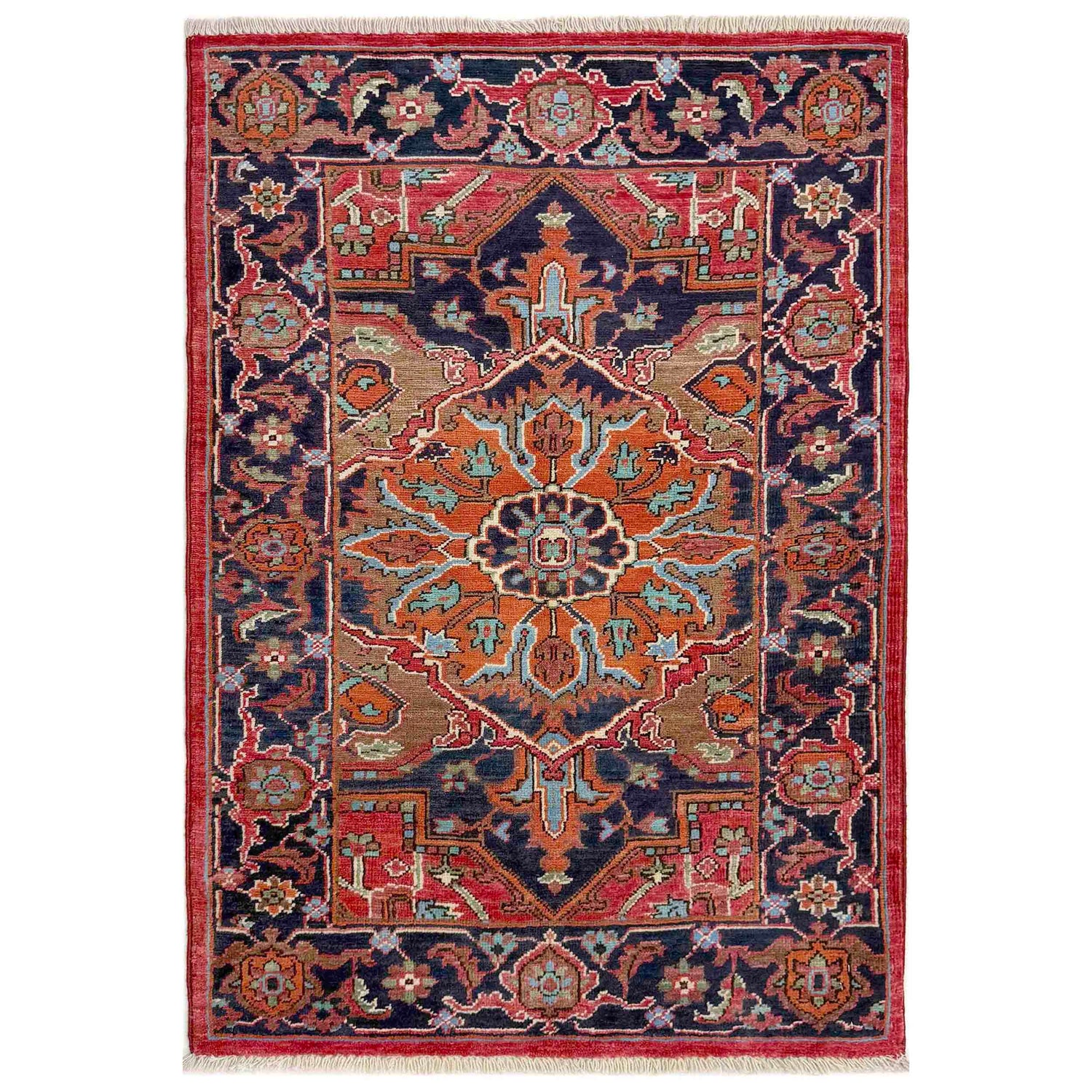 Hand Woven Heriz Design Carpet 2' 7" x 4' 1" ft / 78 x 125 cm - No. R37497