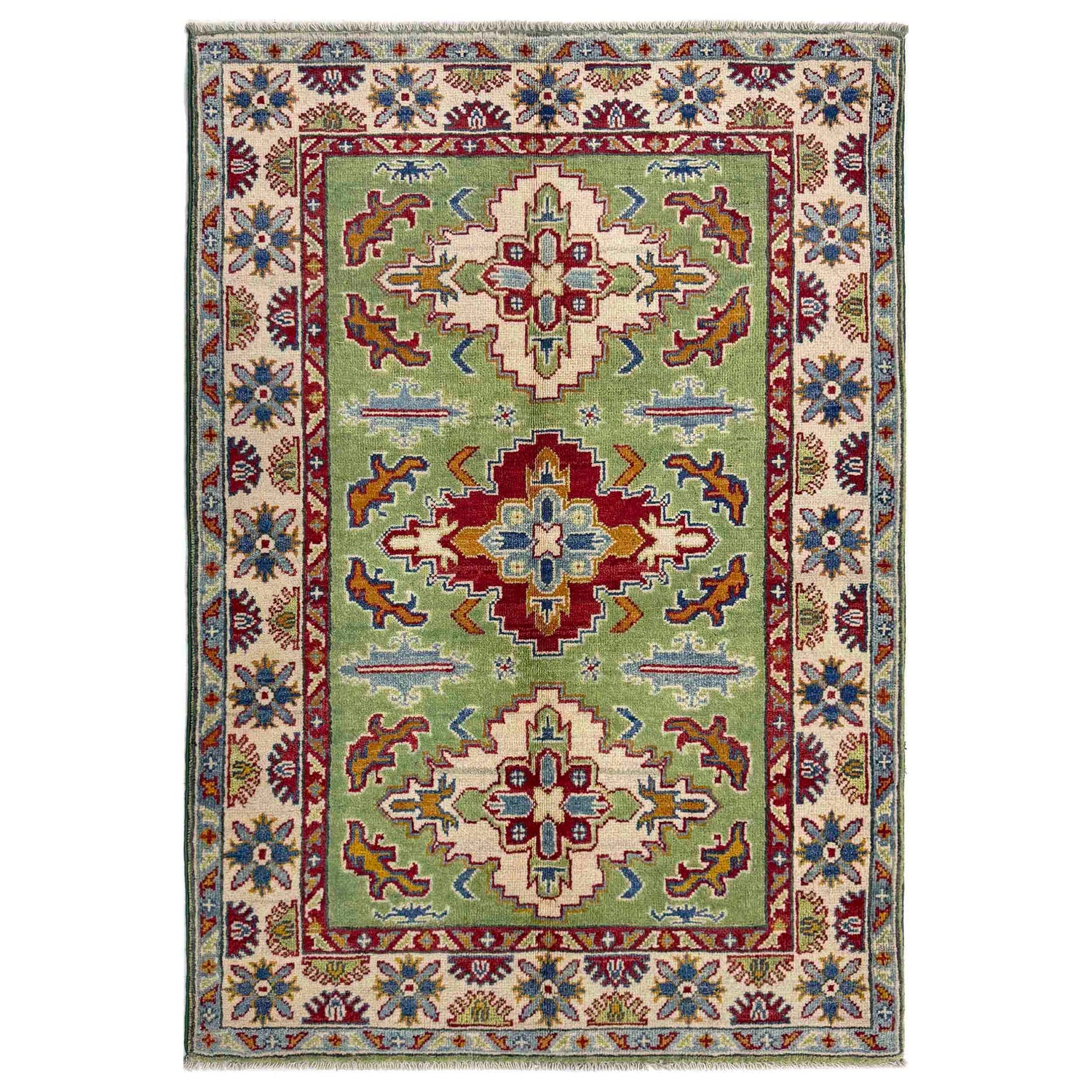 Hand knotted Kazak Rugs 3' 3" x 5' 0" ft / 99 x 152 cm - No. R37501
