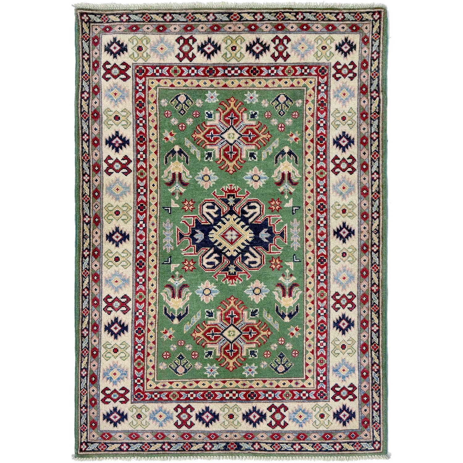 Oriental Kazak Rug 3' 3" x 5' 0" ft / 98 x 152 cm - No. R37506