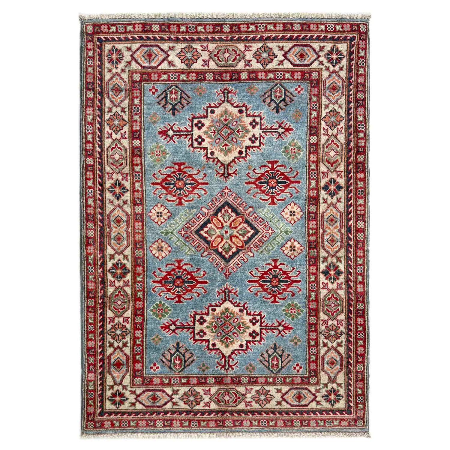 Hand Knotted Kazak Oriental Rug 3' 3" x 4' 11" ft / 99 x 149 cm - No. R37515