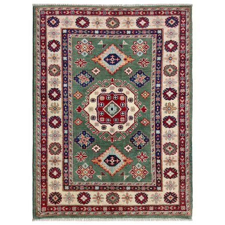 Handmade Kazak Area Rug 3' 2" x 4' 9" ft / 97 x 144 cm - No. R37516