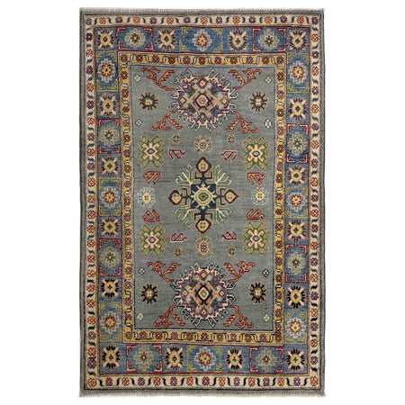 Gray Color Kazak Rug 3' 2" x 5' 1" ft / 97 x 154 cm - No. R37518
