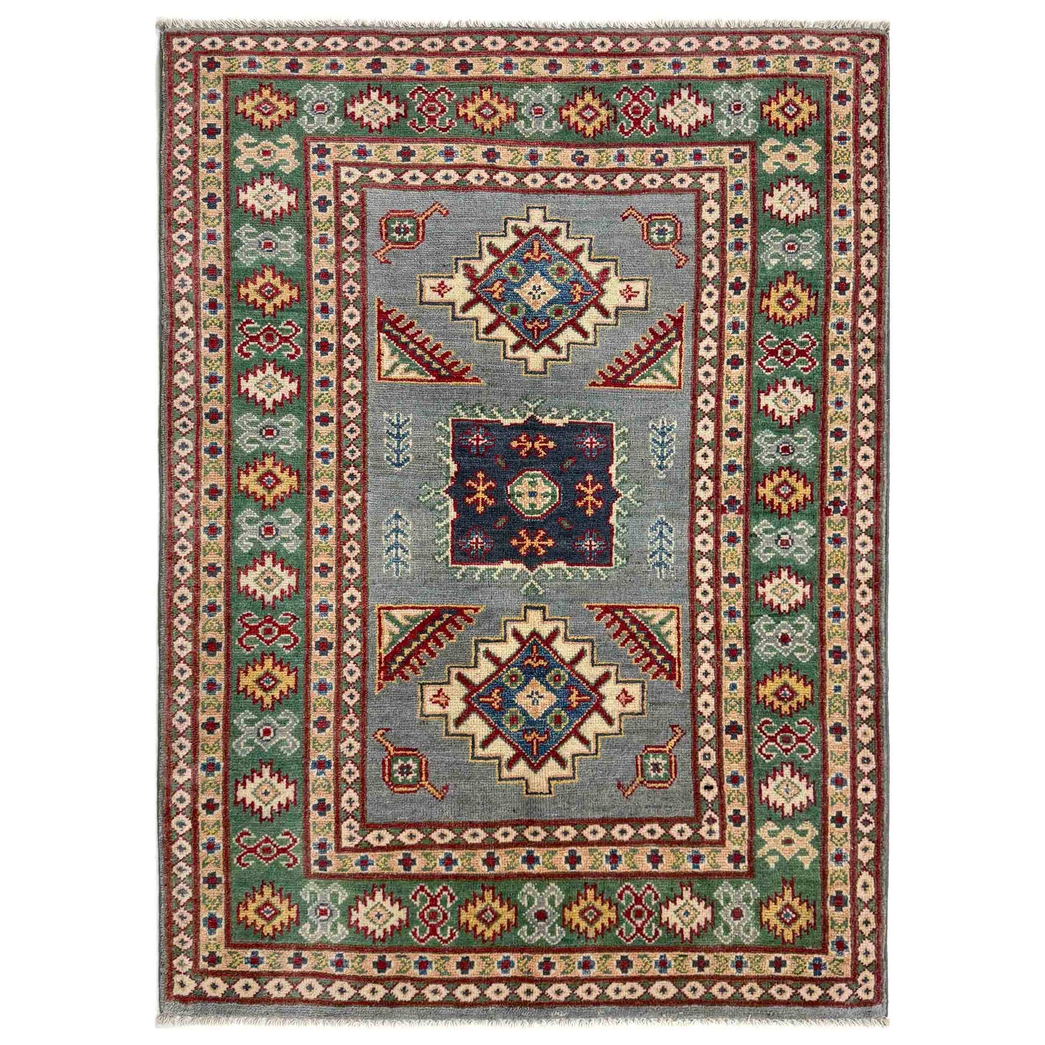 Hand Knotted Kazak Oriental Rug 3' 3" x 4' 9" ft / 100 x 146 cm - No. R37519