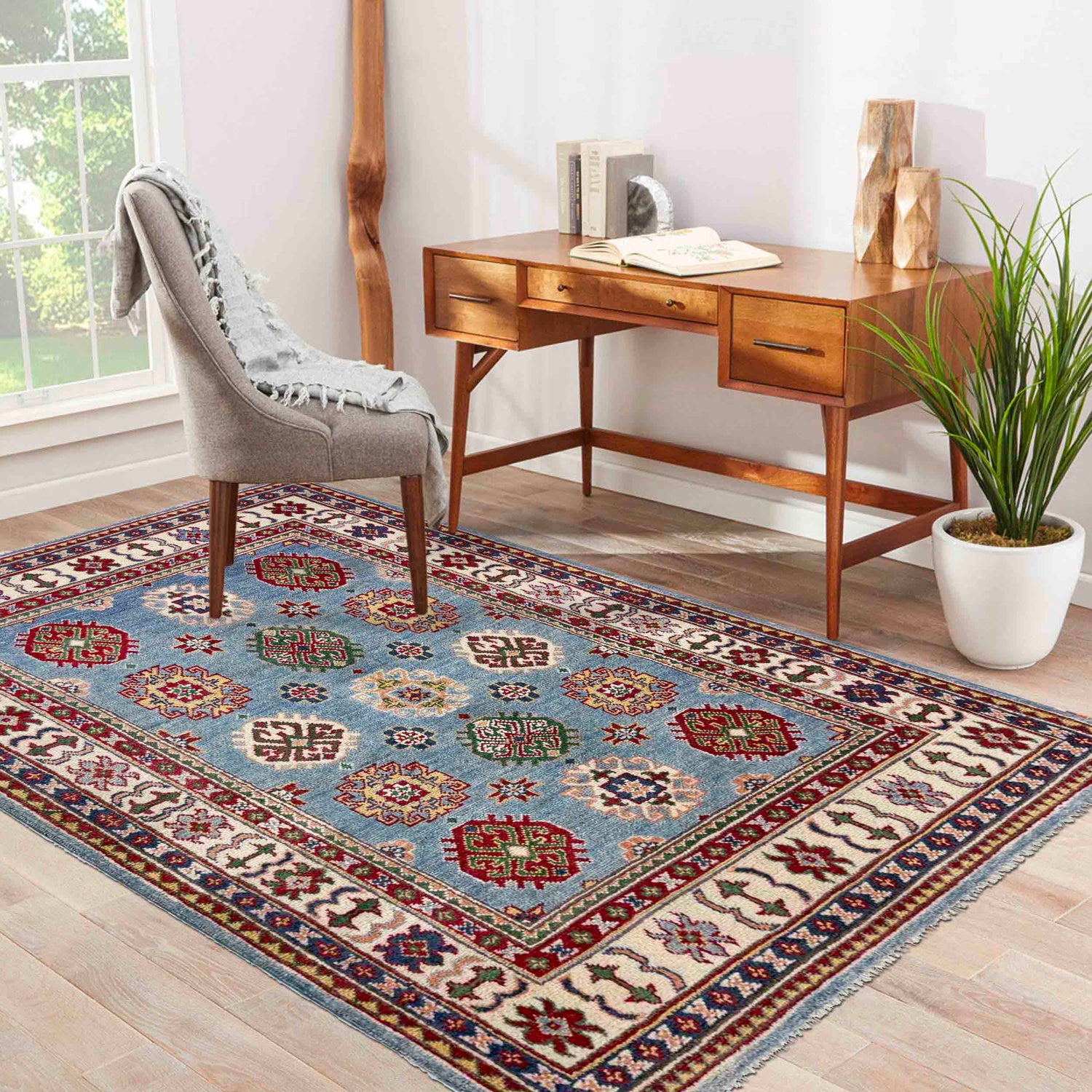 Hand knotted Kazak Rugs 3' 5" x 5' 1" ft / 105 x 155 cm - No. R37521