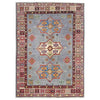 Blue Color Kazak Rug 3' 4" x 4' 11" ft / 102 x 150 cm - No. R37525