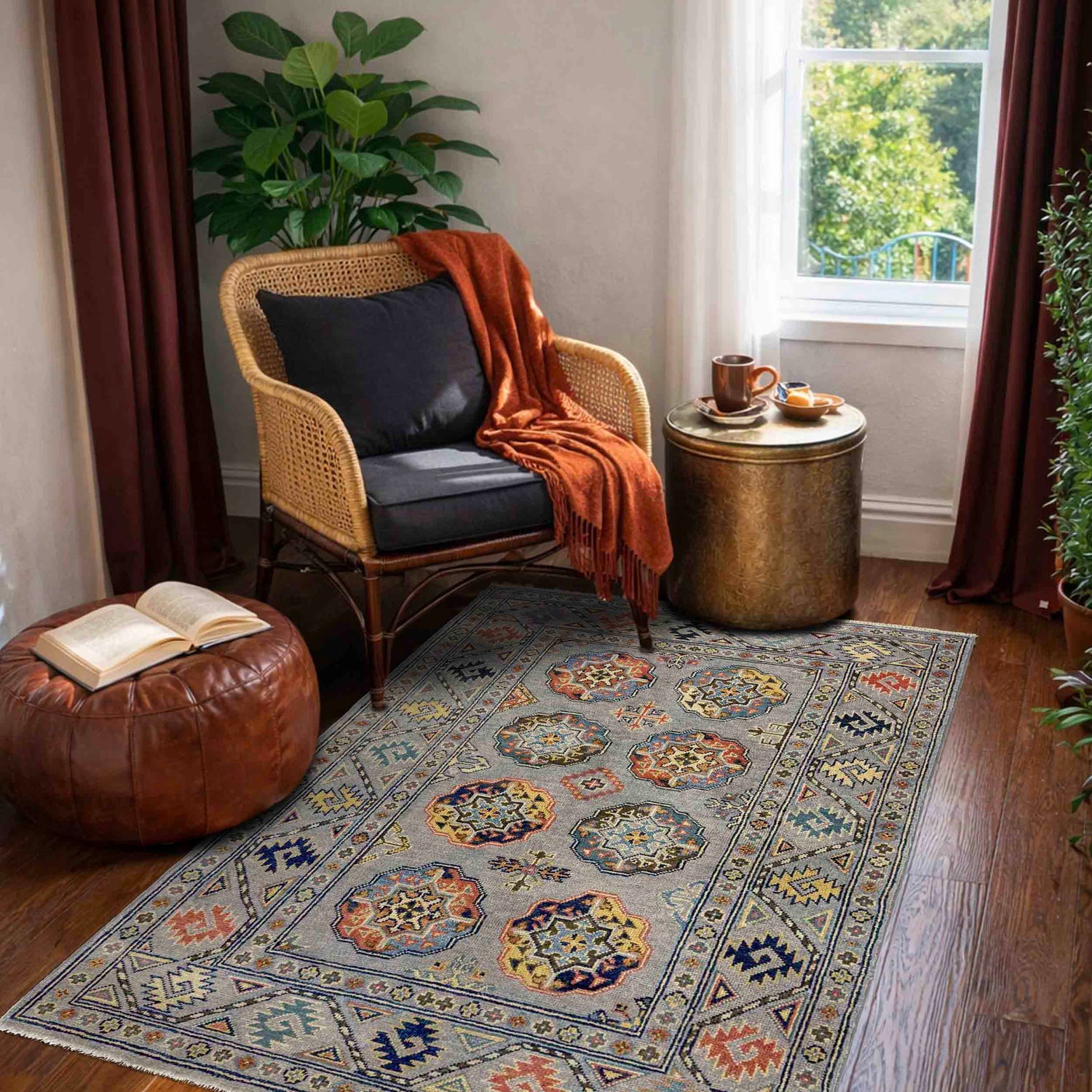 Authentic Oriental Waziri Carpet 3' 3" x 4' 11" ft / 100 x 150 cm - No. R37530