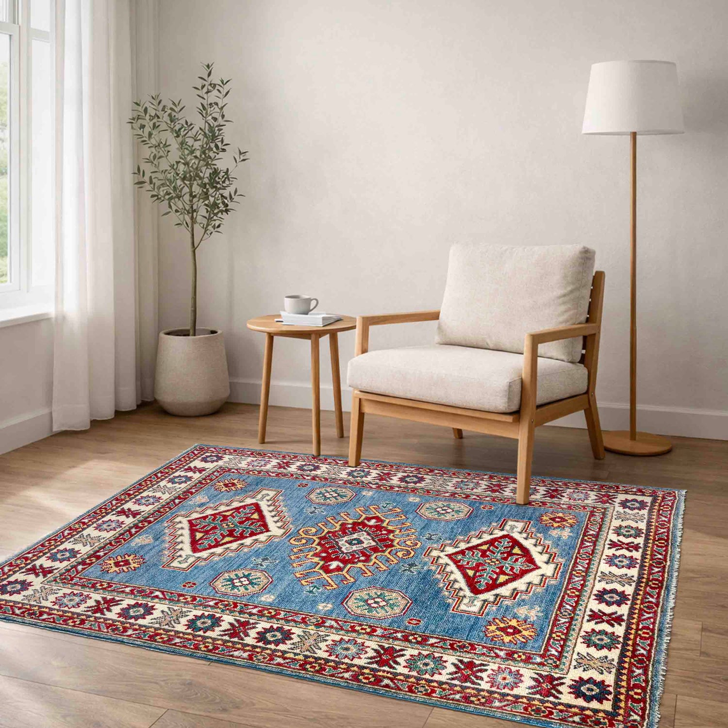 Hand knotted Kazak Rugs 3' 3" x 4' 11" ft / 98 x 149 cm - No. R37533