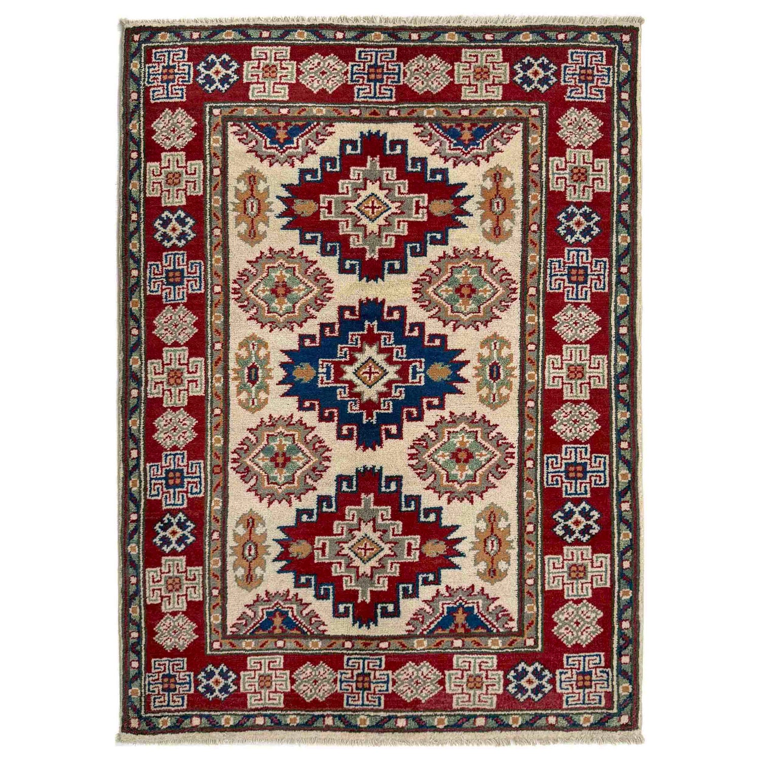 Handmade Kazak Area Rug 2' 7" x 3' 10" ft / 78 x 116 cm - No. R37535