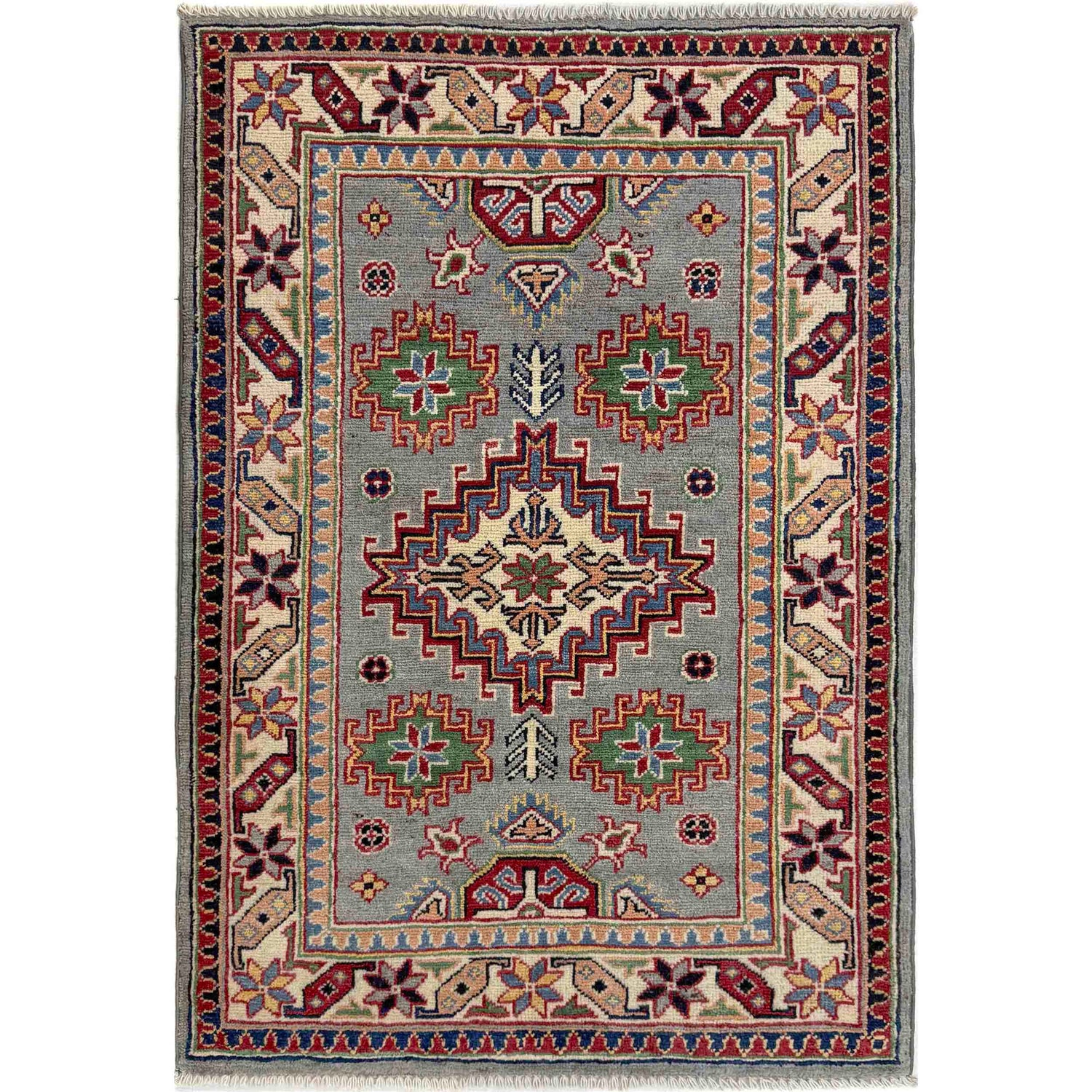 Hand knotted Kazak Carpet 2' 4" x 3' 10" ft / 70 x 117 cm - No. R37537