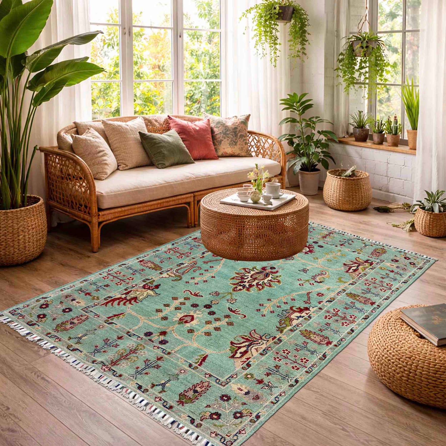Hand knotted Contemporary Style Sultani Rug 3' 11" x 6' 0" ft / 120 x 183 cm - No. R37539