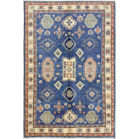 Blue Color Kazak Rug 3' 10" x 5' 11" ft / 117 x 181 cm - No. R37540