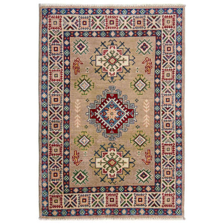 Handmade Kazak Area Rug 2' 7" x 3' 10" ft / 80 x 117 cm - No. R37542