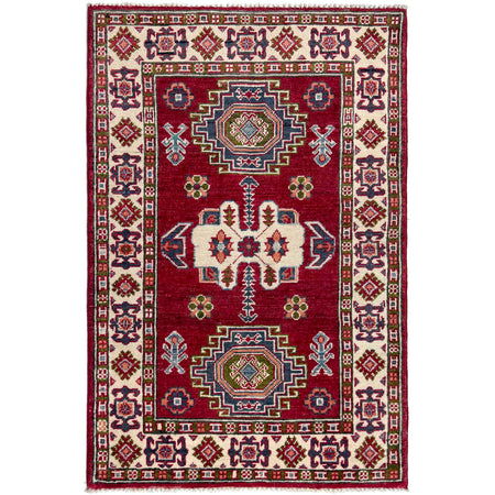 Handmade Kazak Area Rug 2' 8" x 4' 2" ft / 81 x 126 cm - No. R37548