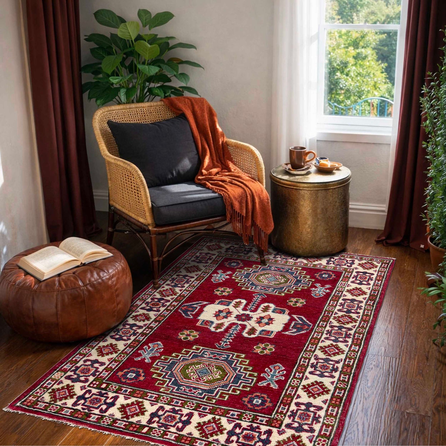 Handmade Kazak Area Rug 2' 8" x 4' 2" ft / 81 x 126 cm - No. R37548