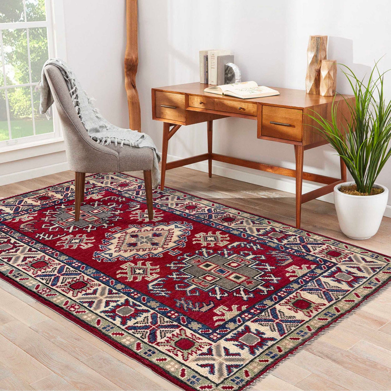Oriental Kazak Rug 2' 9" x 4' 2" ft / 83 x 127 cm - No. R37549