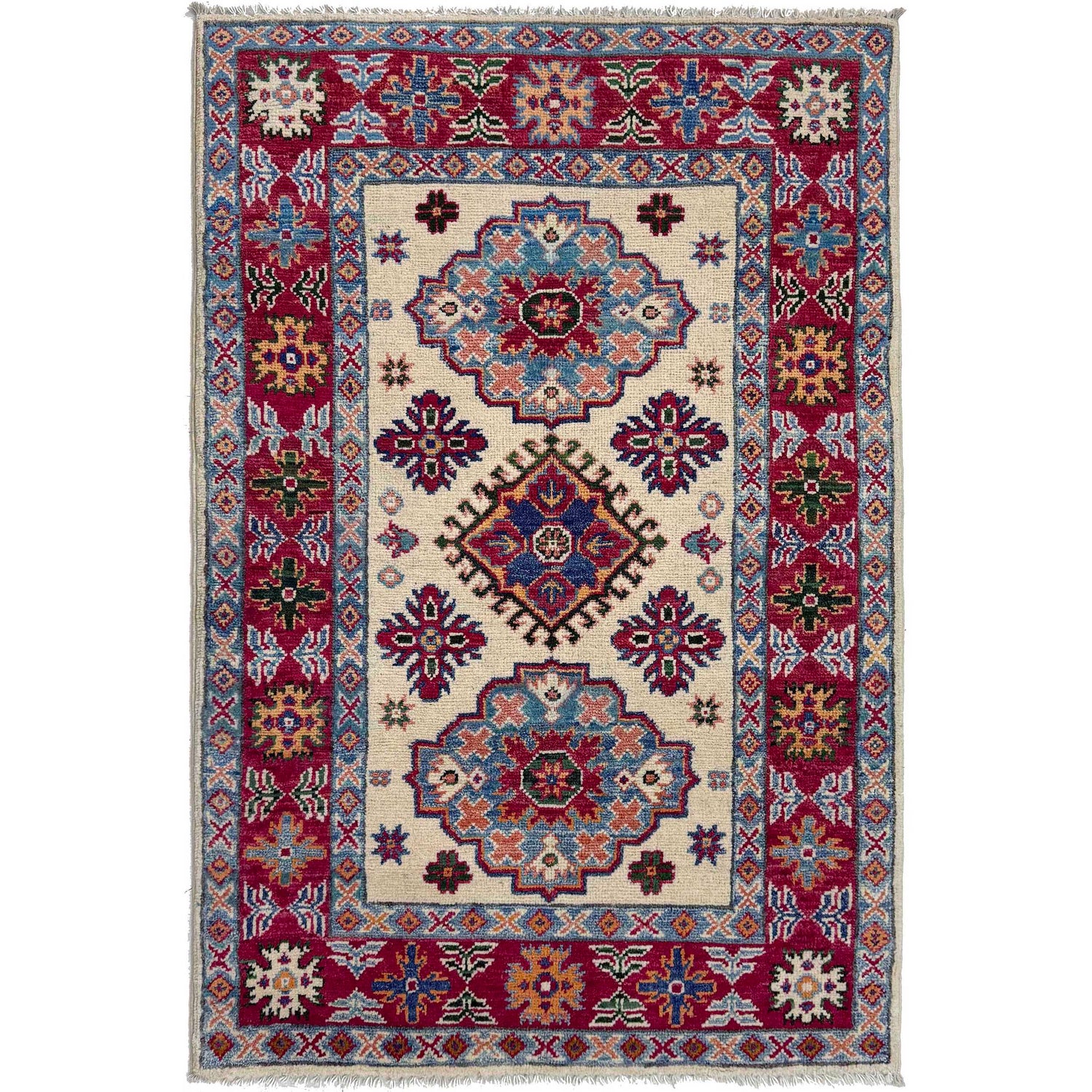 Beige Color Kazak Rug 2' 8" x 4' 2" ft / 82 x 128 cm - No. R37551