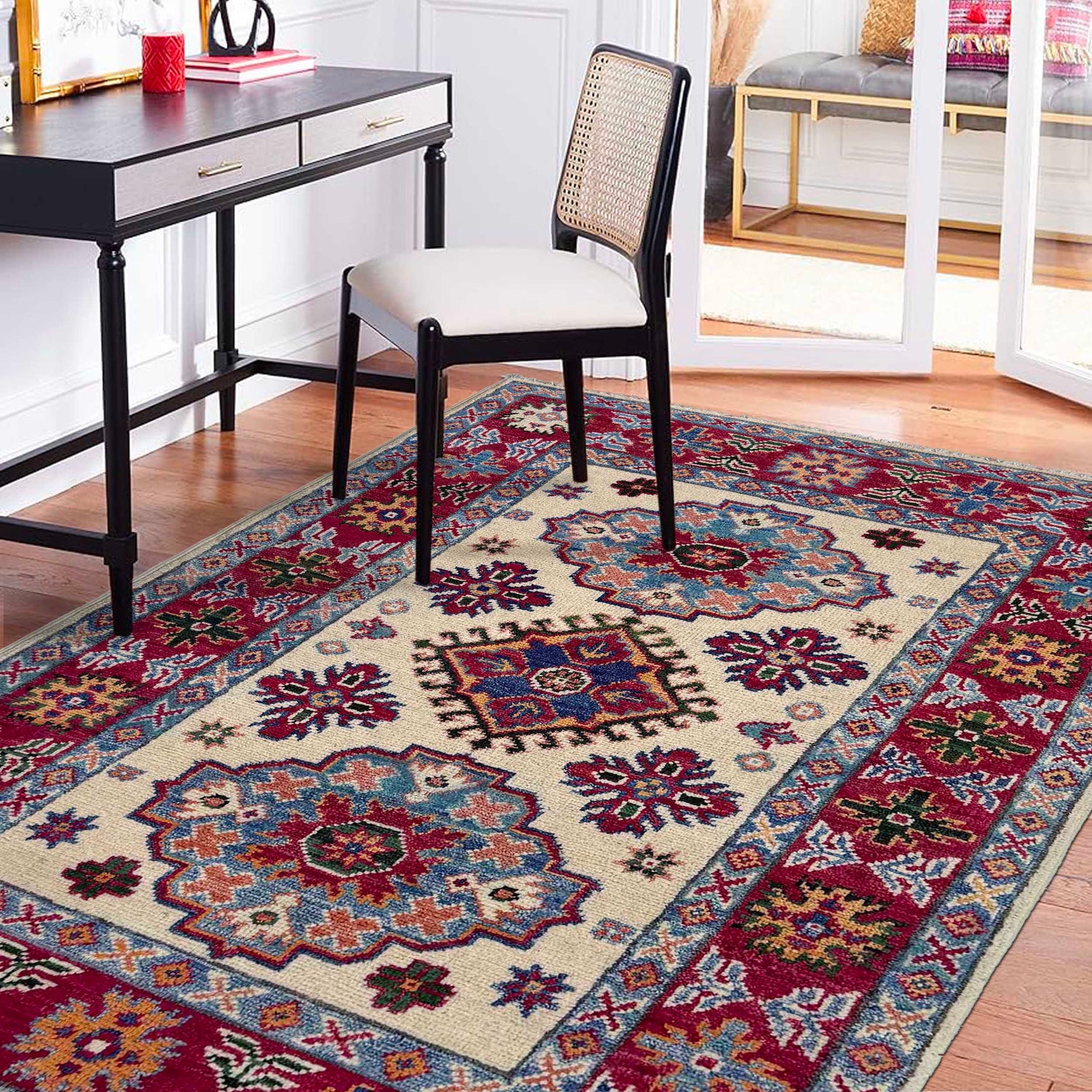 Beige Color Kazak Rug 2' 8" x 4' 2" ft / 82 x 128 cm - No. R37551