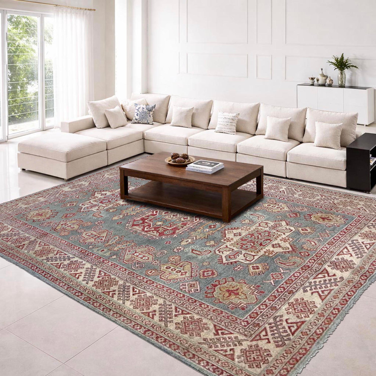 Handmade Kazak Area Rug 6' 1" x 8' 9" ft / 186 x 266 cm - No. R37571