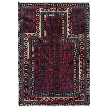 Small Prayer Carpet 2' 11" x 4' 9" ft / 88 x 145 cm -No. R37601